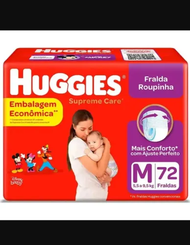 Fralda Huggies Roupinha - M com 72 unidades