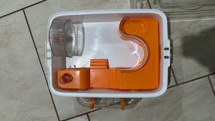 Gaiola para Hamster com Túneis Transparentes e Acessórios - Branca e Laranja