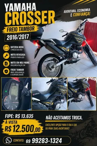 Moto crosser 2016/2017 baú com 2 capacetes de brinde