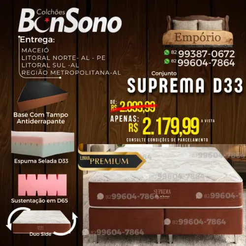 Conjunto Queen size linha premium bonsono d33 base e colchão 30cm de altura pronta entrega