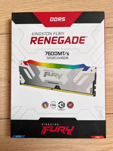 Kit Kingston Fury Renegade RGB 32GB (2x16GB) DDR5 7600MHz CL38 - Novo