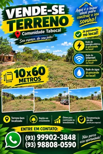 Vendo terreno no Tabocal