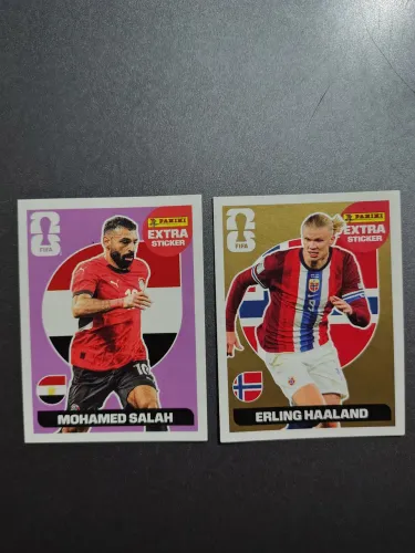 Haaland Gold + Salah Pink | Extra Stickers Panini Copa do Mundo 2026 Originais