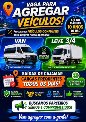 Agrega-se Van e 3/4 início imediato