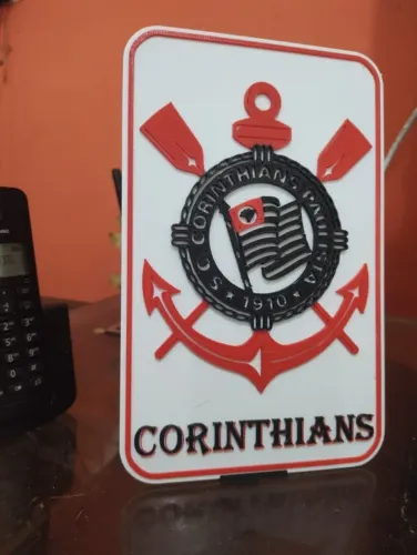 Placa decorativa Corinthians - Feita em 3D