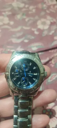 Festina quartz unisex funcionando normalmente todo em aço inox 