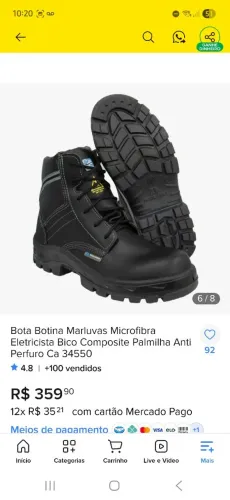 Botas marluvas com composite