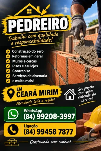 PEDREIRO DISPONÍVEL