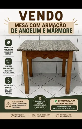 Mesa de mármore em perfeito estado 