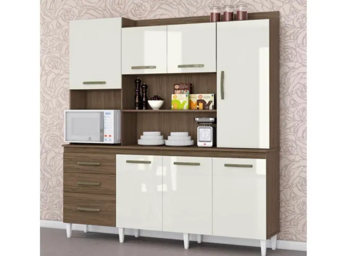 Kit Cozinha 1,80 Com 7 Portas 3 Gavetas NOVO