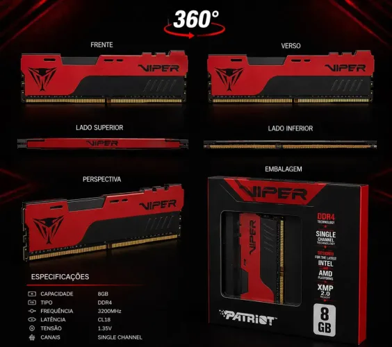 (NOVO) Memória RAM Patriot Viper Elite II 1x8GB 3200MHz
