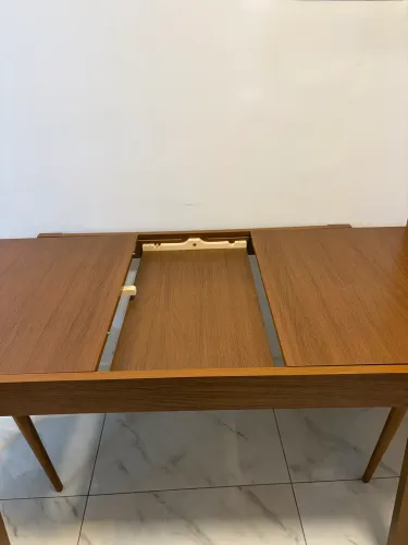Conjunto Jantar Mesa Extensível+ 4 Cadeiras Bege Natural