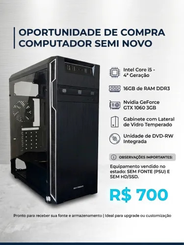 Computador semi novo com placa de vídeo