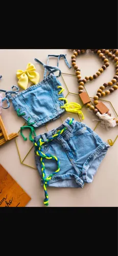 Conjunto jeans Brasil infantil