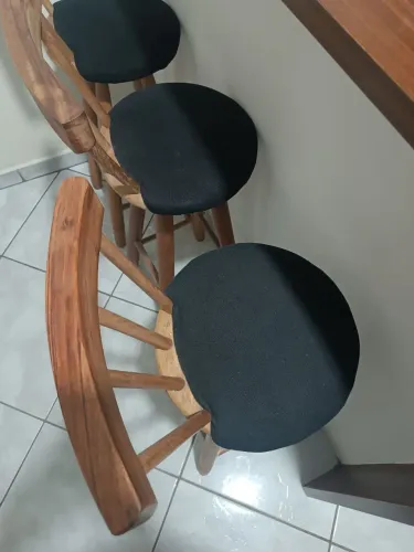 KIT DE 3 BANCOS ALTO COM ENCOSTO