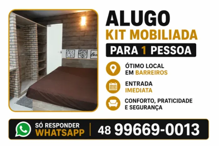 KIT NET MOBILIADA PARA 1 PESSOA EM CONDOMINIO BARREIROS