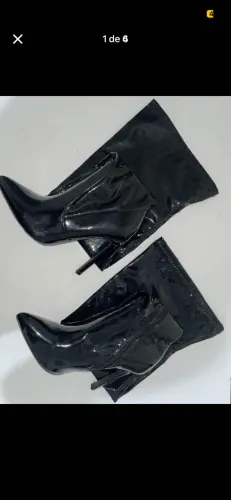 Bota preta cano alto 35