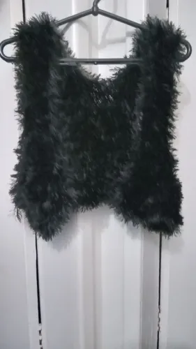 Colete de pelúcia preto M