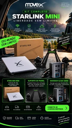 Kit Starlink + Suporte Painel + Inversor