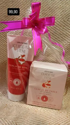 Kit O Boticário Cuide-se Bem Cereja de Fases - Hidratante + Caixa de Sabonetes