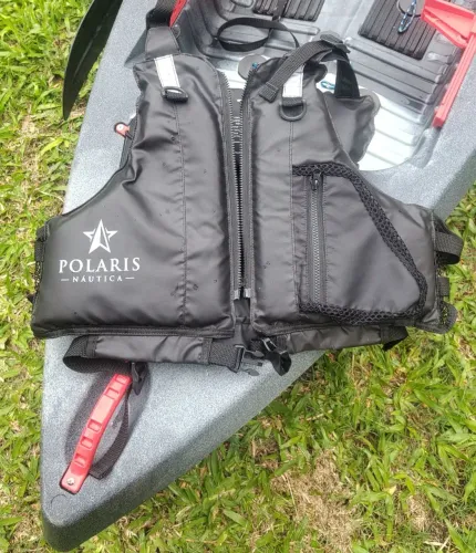 Colete de Flutuação Caiaque e Pesca Polaris Náutica Preto 80kg-110kg