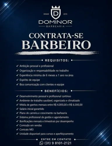 Vaga para Barbeiro Profissional