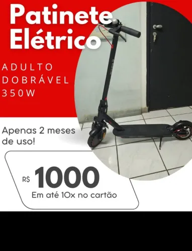 PATINETE ELÉTRICO ADULTO DOBRÁVEL 350W/ 2 MESES DE USO