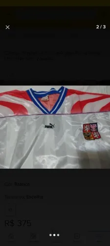 Camisa República Tcheca antiga Puma linda, G !, única no site ! 