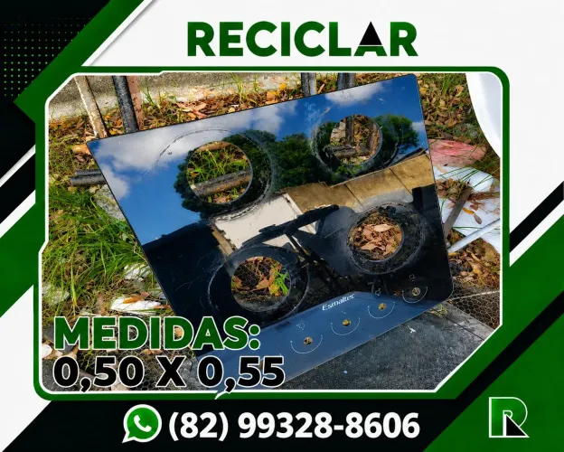 MESA TAMPO DE VIDRO, FOGÃO ESMALTEC, 4 BOCAS, USADA. 