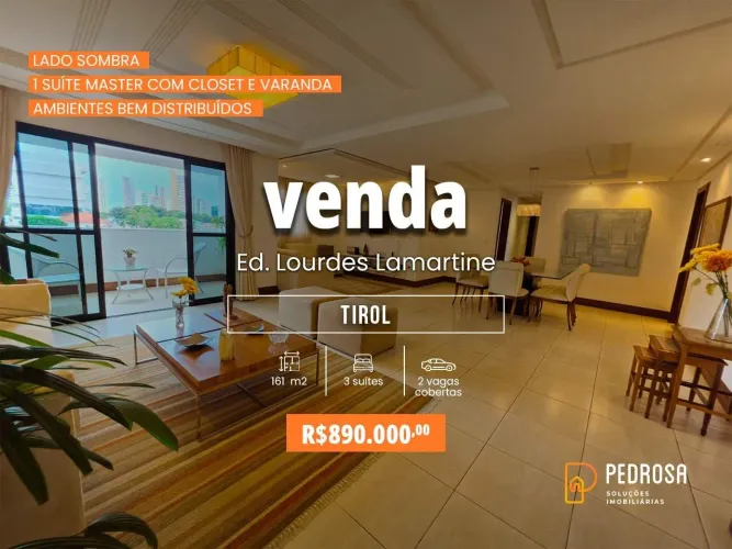 VENDA | 160 m² | R$ 890 mil | 3 suítes | 3 vagas | Lado Sombra