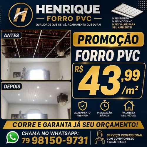 Forro PVC primeira linha na promoção ': forro PVC segunda linha 40,99