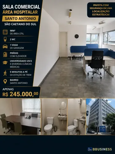 Sala à venda, Santo Antônio,sala comercial 98,65m², com 1 vaga excelente localização, São