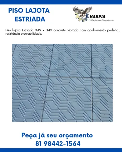 Lajota estriada concreto vibrado