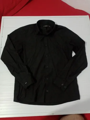 Camisa social preta masculina tamanho M