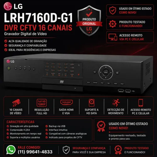 DVR LG 16 Canais + 2 TB de HD - Funcionando Perfeitamente