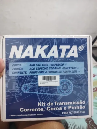 Kit de Transmissão Completo Nakata (Corrente, Coroa e Pinhão)