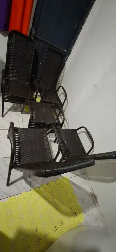 Jogo de cadeiras de fio junco sintético 