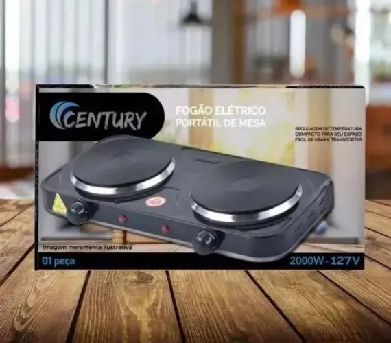Cooktop Fogão Elétrico Portátil 02 Bocas 2000w 220 V Century
