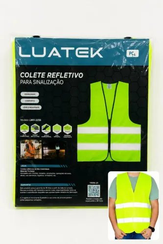 Colete Refletivo de Segurança Alta Visibilidade LUATEK