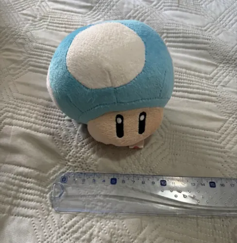 Cogumelo Do Mário Bros De Pelúcia Azul