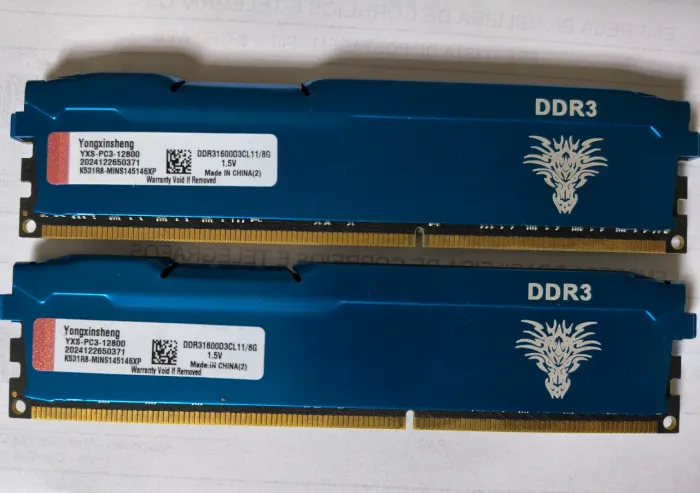 Memória ram 2X8GB (16GB) 1600 MHz Yongxinsheng DDR31600D3CL11/8G