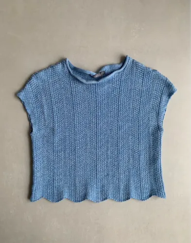 Blusa em tricot Bonneterie azul claro - P