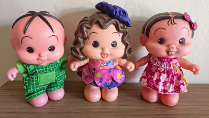 Lote boneco vinil Turma da Mônica Cebolinha Rosinha
