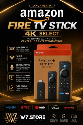 Fire Stick Amazon 4k Select - 8GB - WI-FI Originais