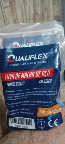 Luva de Malha de Aço Punho Curto da marca Qualiflex (Tamanho XG)