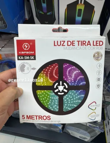 Fita de Led RGB 5 metros com sensor de voz.