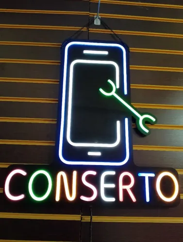 Painel Letreiro Led Luminoso Placa Concerto Celular Neon - Grande 