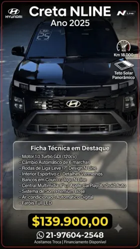 Hyundai Creta N Line 1.0 TB 12V Flex Aut. 2025