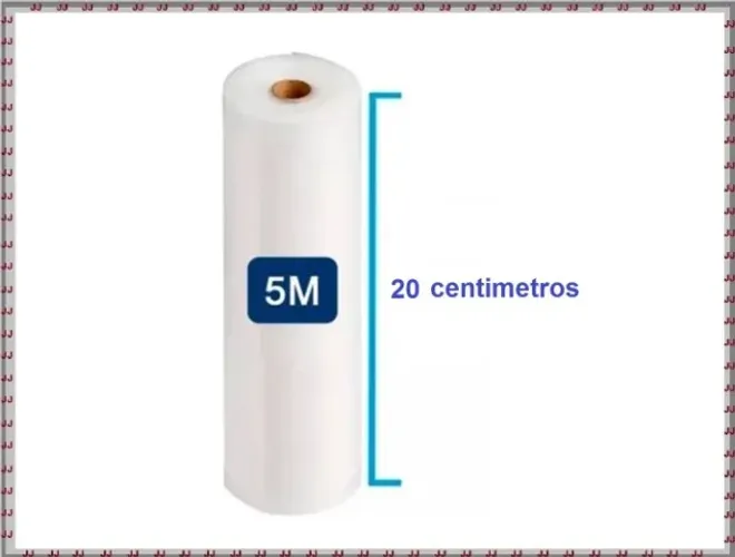 Rolo de embalagem à vácuo 20 cm x 5 m com ranhuras
