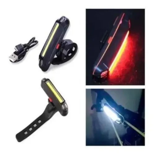 Sinalizador Led duas Cores Traseiro para Bike Recarregável